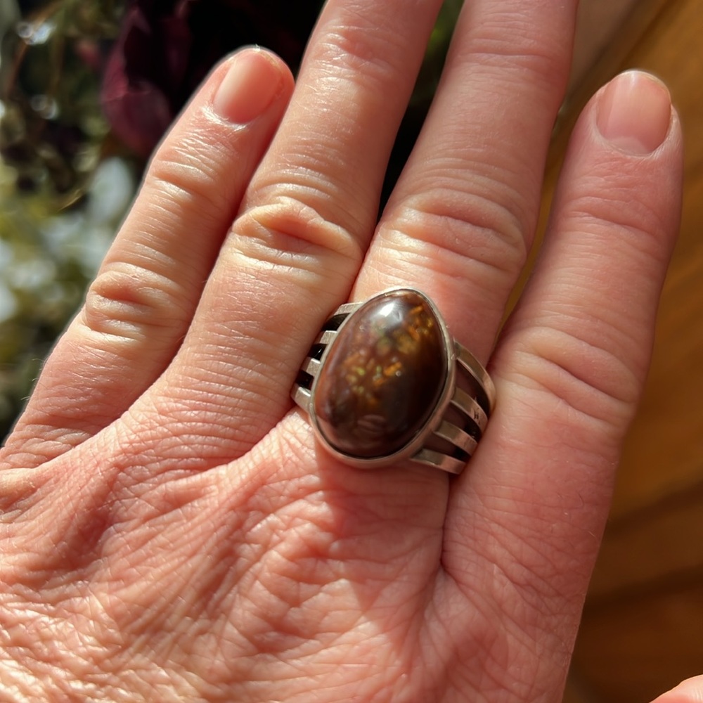 Vintage Fire Agate Ring - Picture 8 of 9